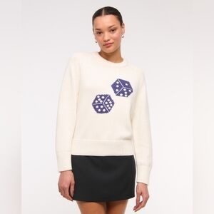 Abercrombie & Fitch The A&F Madeline Dice Crew Sweater New NWT Medium M